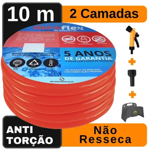  MANGuEIRA CONJUNTO SILICONADA LARANJA C/BICO 10M BARIFLEX