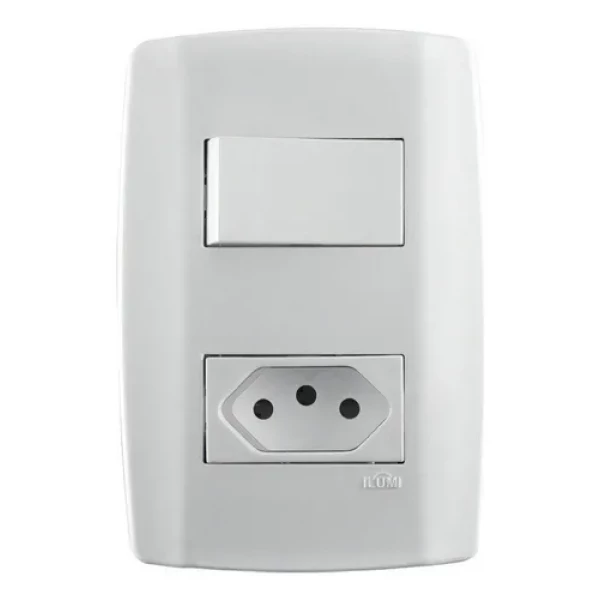 CONJ ILUMI 1 INTERRUPTOR + 1TOMADA.10A