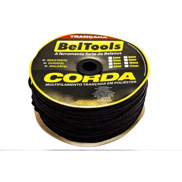 CORDA SEDA CAR MULTIFILAMENTO 6MM 150M PT BELTOOLS
