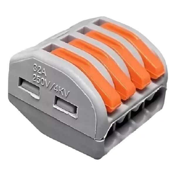 CONECTOR ALAVANCA CINZA 4 POSIÇÃO 