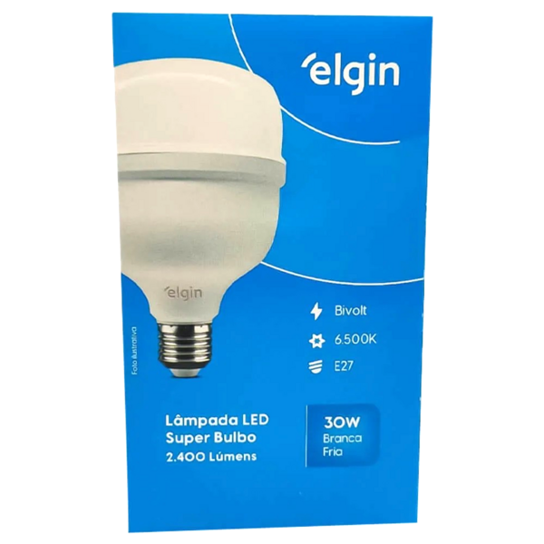 Lampada LED Bulbo 30w e27 Branco Frio Elgin