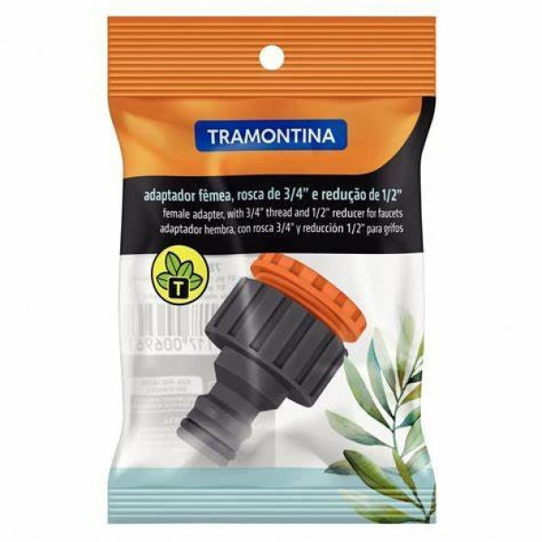 ADAPTADOR FEMEA ROSCA DE 3/4 E REDUCAO DE 1/2 TRAMONTINA 