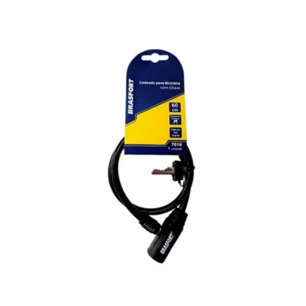 CADEADO BICICLETA C/CHAVE 60CM BRASFORT 