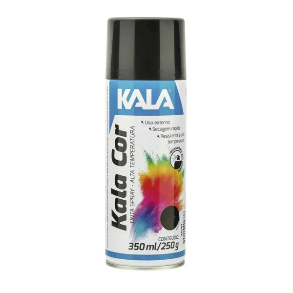 TINTA SPRAY  PRETO  BRILHOSO  350ML - KALA