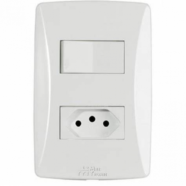 INTERRUPTOR EXTERNO SIMPLES +TOMADA 10A MEC-TRONIC