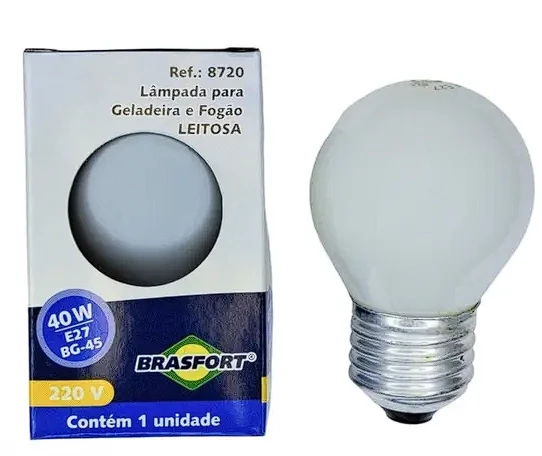 LAMPADA GELADEIRA E FOGAO FILAMENTO LEITOSA 40X220V