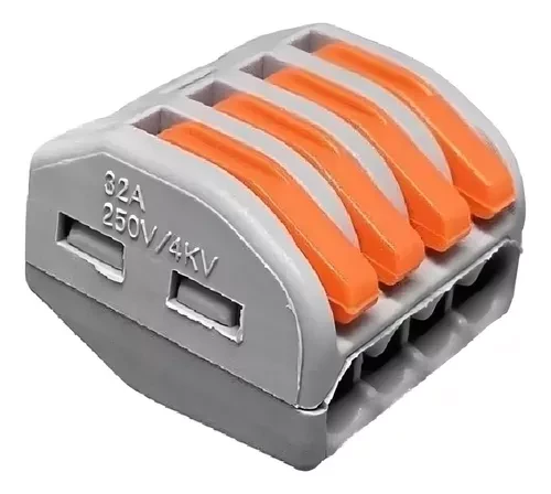 CONECTOR ALAVANCA CINZA 4 POSIÇÃO 