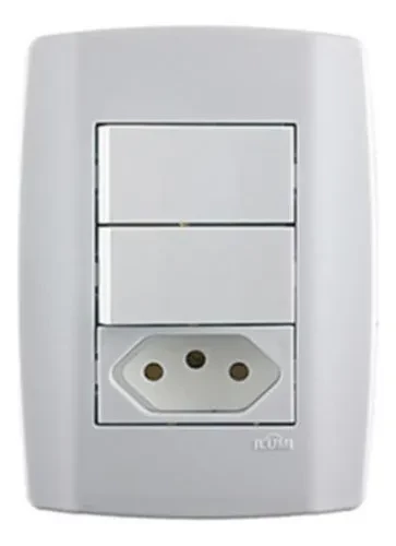 CONJ ILUMI 2 INTERRUPTOR + 1 TOMADA 10A