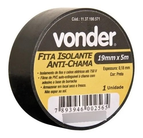FITA ISOLANTE VONDER 5METROS 