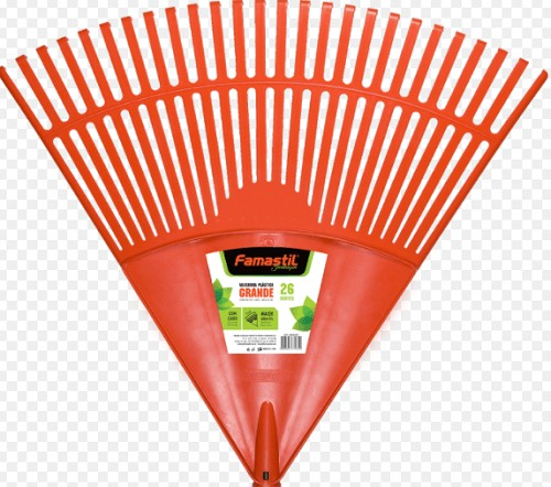 VASSOURA JARDIM PLAST 22D LARANJA C/CABO FAMASTIL